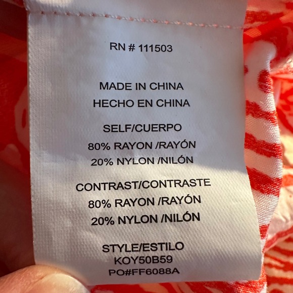 Fig + Flower Anthropologie Tiered Midi‎ Dress Size XL Orange White Batik Print - Picture 9 of 10